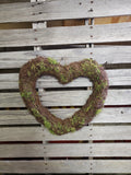 18" Vine Heart covered with Moss