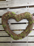 18" Vine Heart covered with Moss