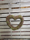 18" Vine Heart covered with Moss