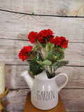 17" Red Geranium Bush x 8