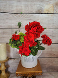 17" Red Geranium Bush x 8