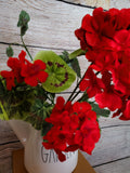 17" Red Geranium Bush x 8