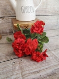 17" Red Geranium Bush x 8