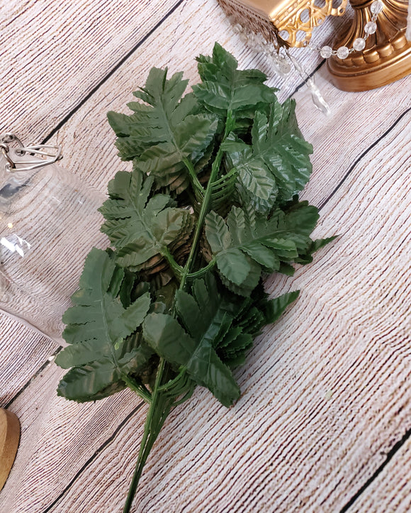 Silk Leatherleaf Fern Doz Stems- Silk Baker Fern