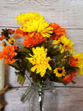 Fall Silk Mum, Zinnia, Sunflower Bush