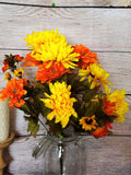 Fall Silk Mum, Zinnia, Sunflower Bush