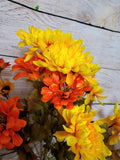 Fall Silk Mum, Zinnia, Sunflower Bush