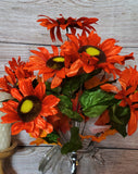 Silk Orange or Yellow/Orange Sunflower Bush