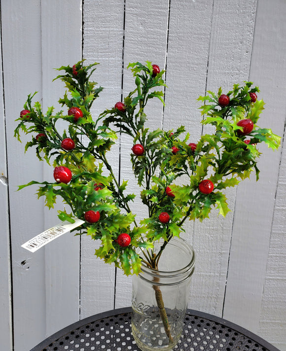 Plastic Holly Bush