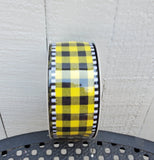 1.5" Black and Yellow Gingham 10yd Roll