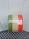 2.5" Wired Linen Red Green and Brown 10 yd Roll