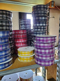 1.5" or 2.5" 50 yards Buffalo Plaid Wired Ribbon