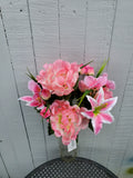 Pink Lily and Peony Bush