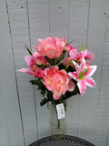 Pink Lily and Peony Bush