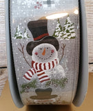 2.5" Wired Snowman 50 yd Roll Ribbon