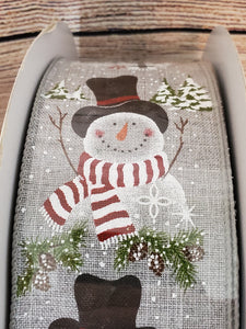 2.5" Wired Snowman 50 yd Roll Ribbon