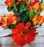 Mixed Orange Hydrangea Rose Hibicus Bush