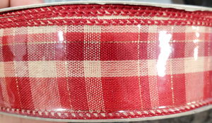 1.5" Christmas Wired Plaid 50 yd Roll