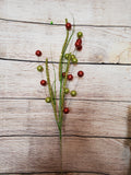 35" Red and Green Glitter Ball and Stick