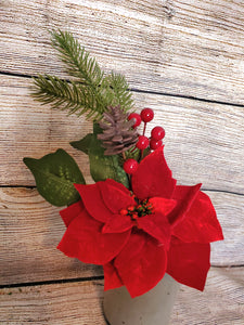 Velvet Poinsettia Pick