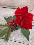 Velvet Poinsettia Pick