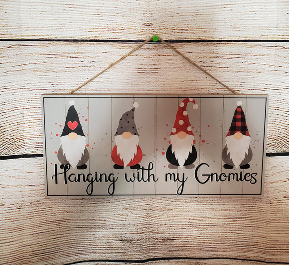 Wooden Hanging With My Gnomes Sign