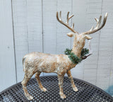 12" Gold Antiqued Plastic Deer