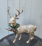 12" Gold Antiqued Plastic Deer