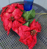 Large Red Metallic Poinsettia Bush