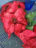 Large Red Metallic Poinsettia Bush