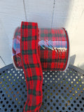 Flannel plaid Red and Green 10 yd roll