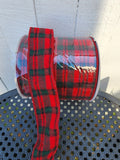 Flannel plaid Red and Green 10 yd roll