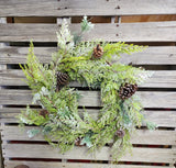 Andrew Pine Iced Wreath