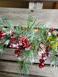 5' Faux Flocked Pine and Berry Garland