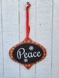 Glitter Peace Ornament