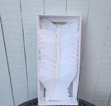 5" White Fabric Butterfly Doz