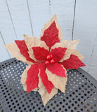 20" Burlap Poinsettia