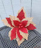 20" Burlap Poinsettia