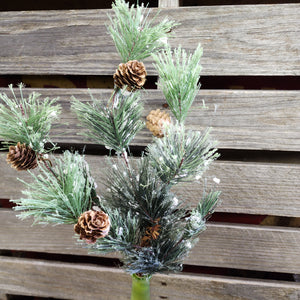 Smokey Pine flocked with cones