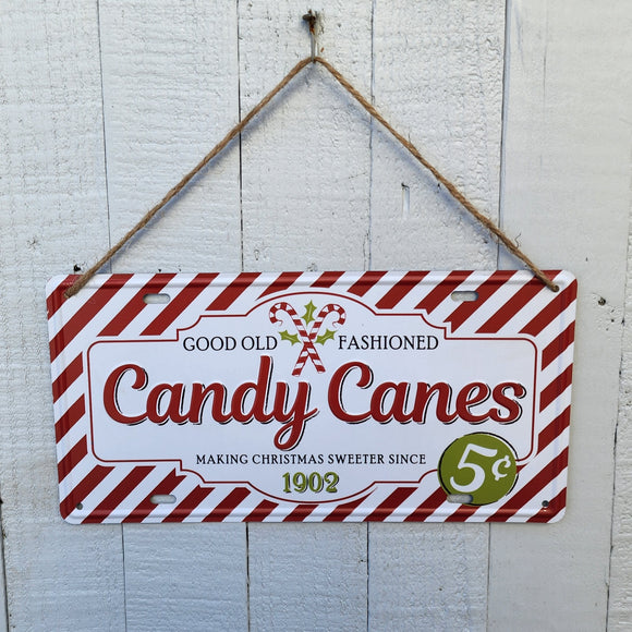 Metal Candy Cane Sign