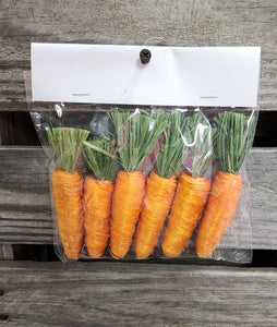 Straw Carrots Set of 6