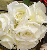 Silk Open Rose Wedding Bouquet