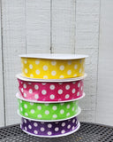 1.5" Satin Polka Dot Wired Ribbon 50 yd