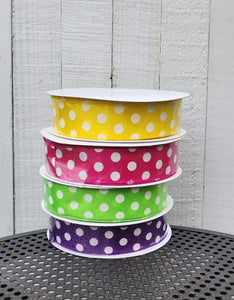 1.5" Satin Polka Dot Wired Ribbon 50 yd