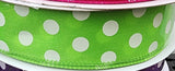 1.5" Satin Polka Dot Wired Ribbon 50 yd