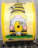 2.5" Wired Gnome Bumble Bee Ribbon 10 yd