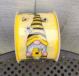 2.5" Wired Gnome Bumble Bee Ribbon 10 yd