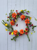 24" Orange Dahlia Azalea Wreath