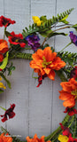 24" Orange Dahlia Azalea Wreath