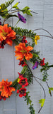 24" Orange Dahlia Azalea Wreath